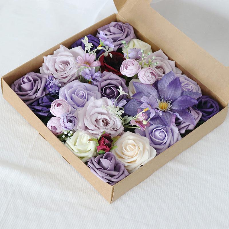 Simulation Flower Box Flower Wedding Birthday Party Accompaniment Gift Flower Box Handmade DIY